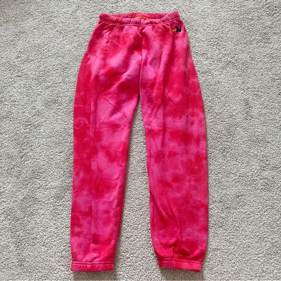 Aviator Nation Pants - Aviator Nation Tie Dye Sweatpants Crystal Red Limited Edition Womens Sz S